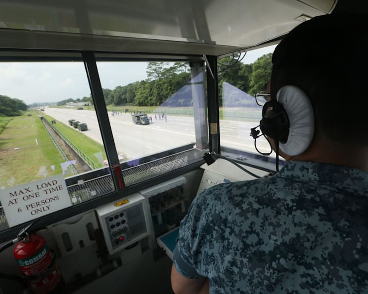 Lim Chu Kang Road turns into makeshift runway for fighter jets