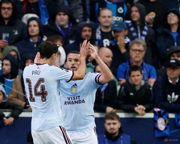 Torres helps Villa hold off Brugge, Marin fires AEK to victory