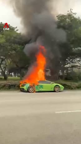 Lamborghini catches fire on ECP, no injuries reported