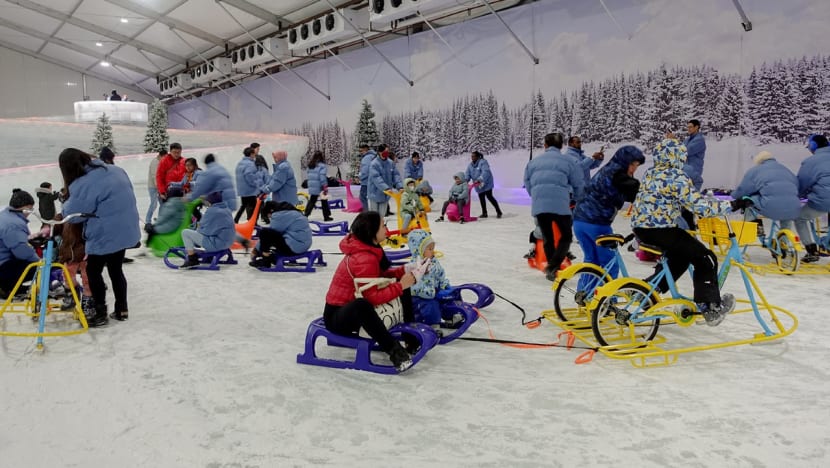 Disgruntled visitors to winter-themed event at Marina Bayfront complain of long queues, lack of winter wear for rent