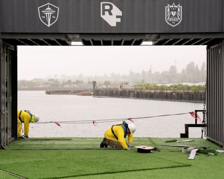 Seattle World Cup barge gives soccer's global language a waterfront home
