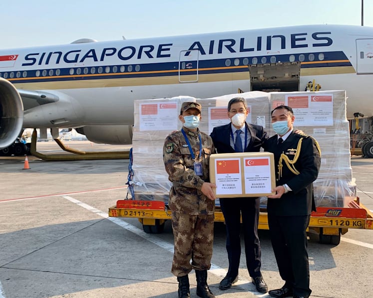 Singapore sends 2,000kg of medical supplies to Chinese military hospitals