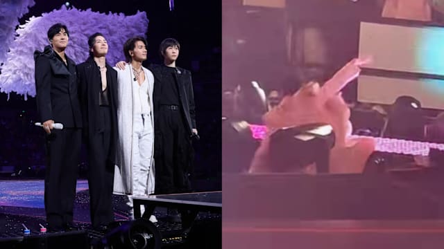 与F3上海合体开唱，五月天阿信不慎坠落舞台，手部流血