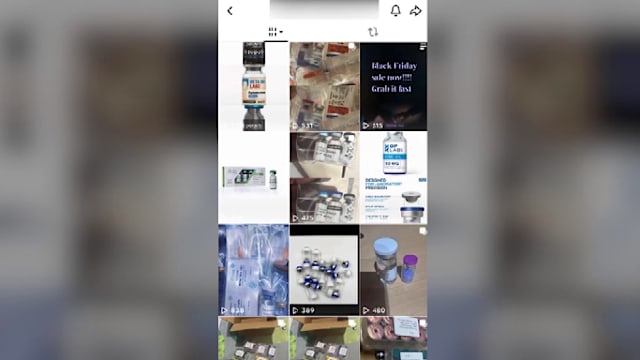 社交媒体平台上未经授权售卖的肽注射产品。（图：社交媒体）