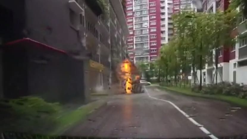 Manhole blows up in Bukit Batok West and causes flash fire; no injuries reported