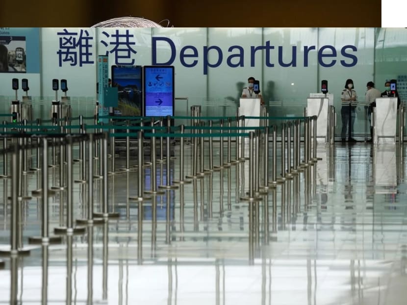Hong Kong International Airport’s departure hall appears deserted amid the coronavirus pandemic.