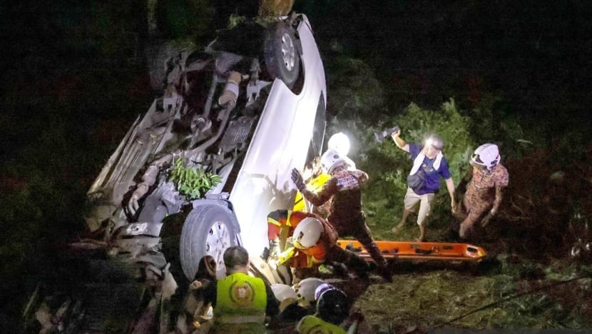 Woman killed, 10 others injured after vehicle carrying Singapore tourists plunges into Penang ravine