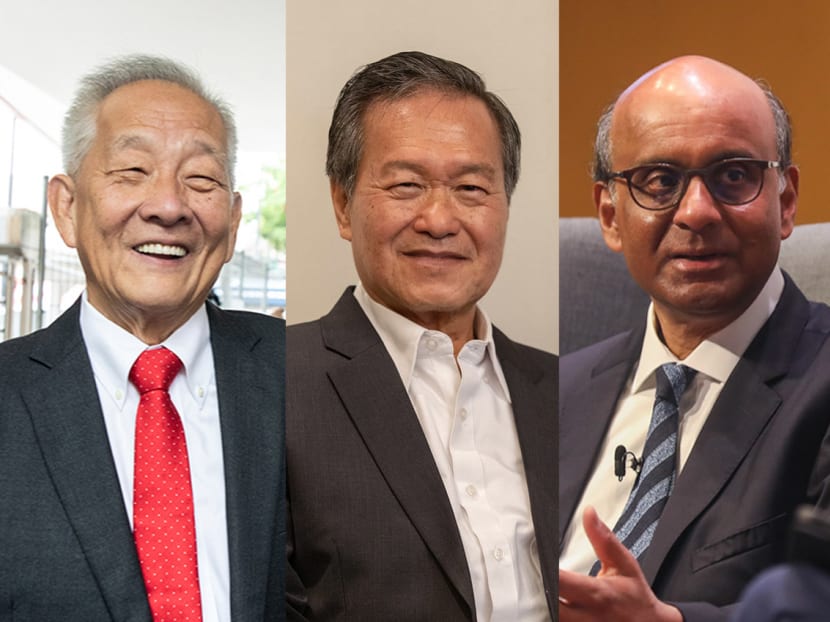 From left: Mr Ng Kok Song, Mr Tan Kin Lian and Mr Tharman Shanmugaratnam.