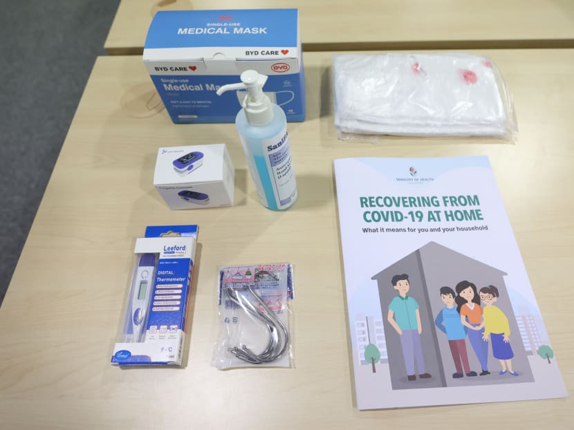 A home care pack with pictured items above will be delivered to patients without an oximeter at home. A home care pack with pictured items above will be delivered to patients without an oximeter at home.