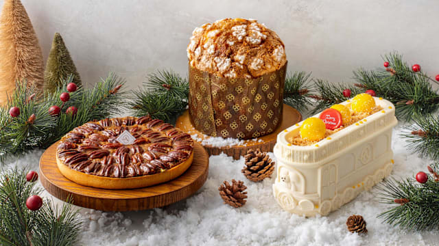 Alice Boulangerie推出节庆限定“三重奏”，招牌树桐蛋糕化身雪白火车！