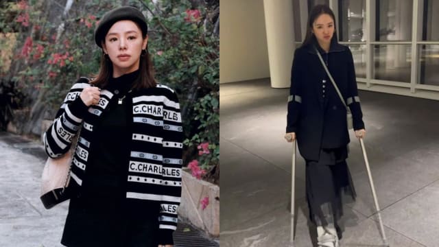 不慎扭伤腿　谭凯琪需靠拐杖走路