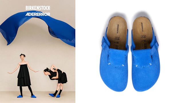 BIRKENSTOCK x ADERERROR联名第2弹来了！宝蓝色Boston换上锯齿缝线细节