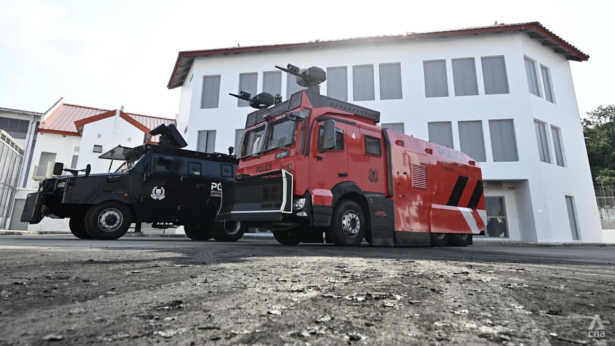 Singapore police unveils new tactical strike vehicles and water cannon fleet