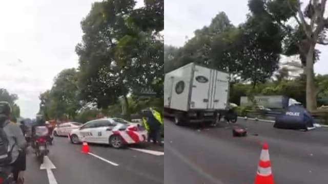 武吉知马快速公路致命车祸现场 发生撞后逃事故另一骑士受伤