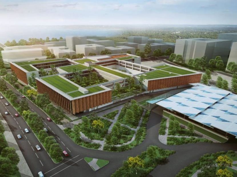 An artist's impression of the RTS Link Woodlands North Station in Singapore.