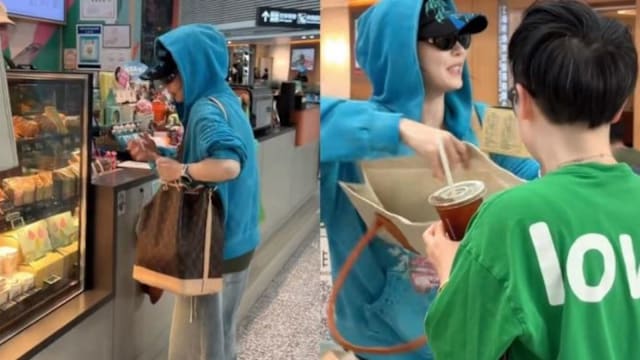 张柏芝机场宠粉　霸气请喝咖啡被赞完全没架子