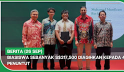 BERITA (26 Sep) | Biasiswa sebanyak S$317,500 diagihkan kepada 42 penuntut