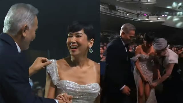 【红星大奖2024】贴心帮鐘琴整理礼服　朱厚任、权怡凤帮倒忙网笑疯