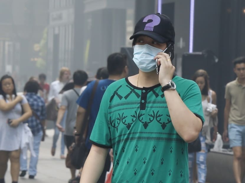 The haze situation at Orchard Road today (Sept 25). Photo: Ernest Chua