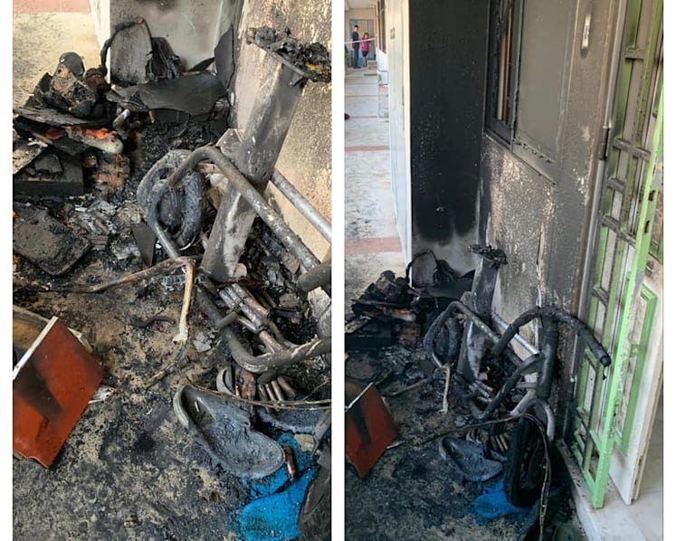 PMD-related fire breaks out along HDB flat corridor in Hougang