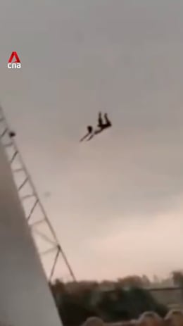 Man survives being thrown into air during storm in northern India