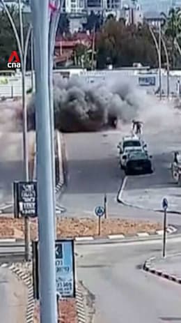 CCTV footage shows moment Iranian missile hits central Israel