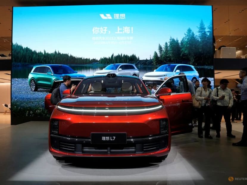 FILE PHOTO: A Li L7 electric SUV by Li Auto is displayed at the Auto Shanghai show, in Shanghai, China April 18, 2023. REUTERS/Aly Song/File Photo