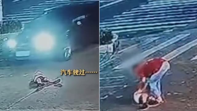中国男童闹脾气躺路中央 妈怒离去下一秒孩被车碾过