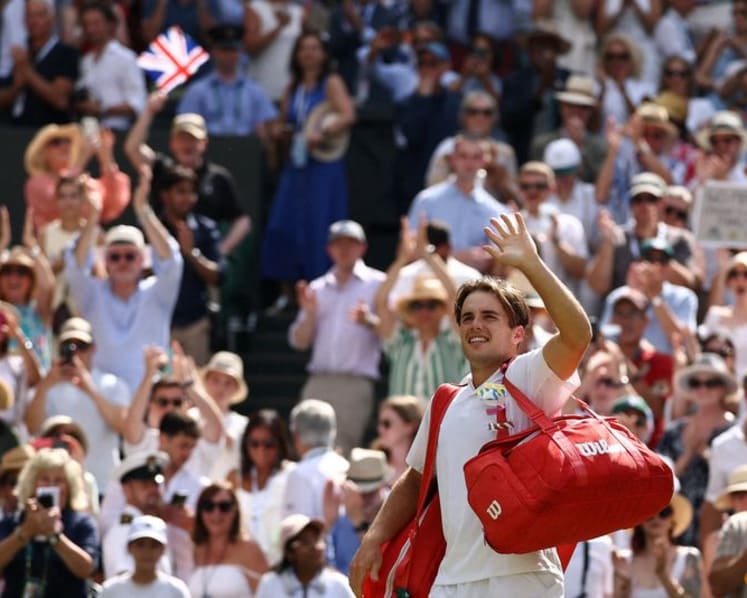 Home hope Fery traded a Greek beach for Wimbledon Centre Court