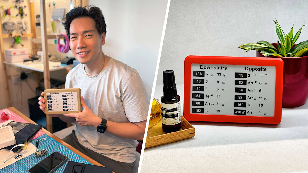S'pore Dad Makes 'Useful Useless' Stuff In His Bishan Flat, Now People Pay $95 For His ‘Bus Aunty’, A Bus Arrival Display