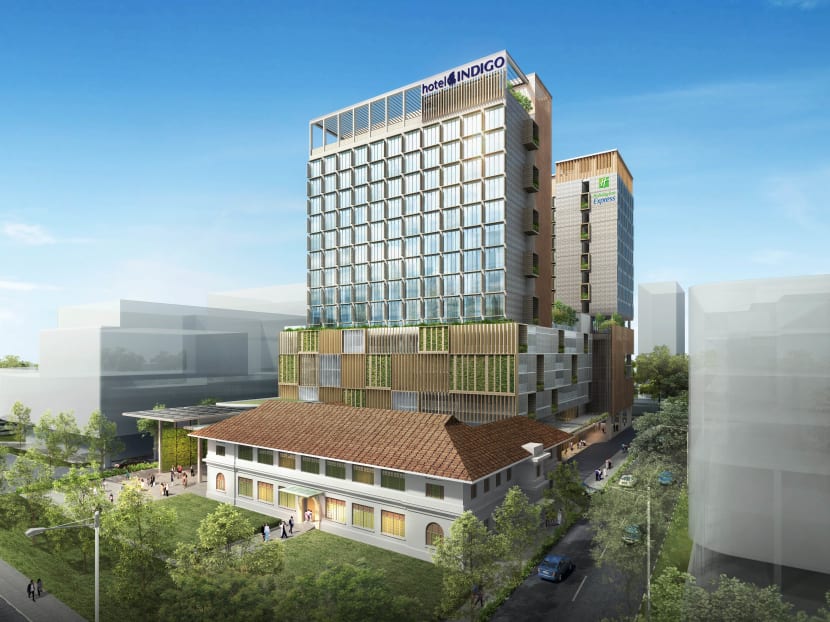 An artist's impression of the first Hotel Indigo Singapore Katong and Holiday Inn Express Singapore Katong