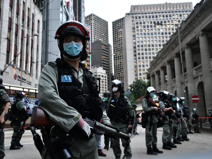 Police said they received a report of three men dressed in black hurling Molotov cocktails into the car park of the Police Sports and Recreation Club in Mongkok, a district that saw many clashes during last year's huge democracy protests.