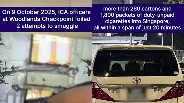 移民局20分钟内侦破两起漏税香烟走私案 起获逾260条和1800包漏税香烟