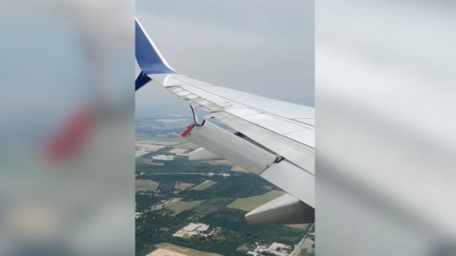 达美航空一架波音737客机飞行途中部分机翼脱落