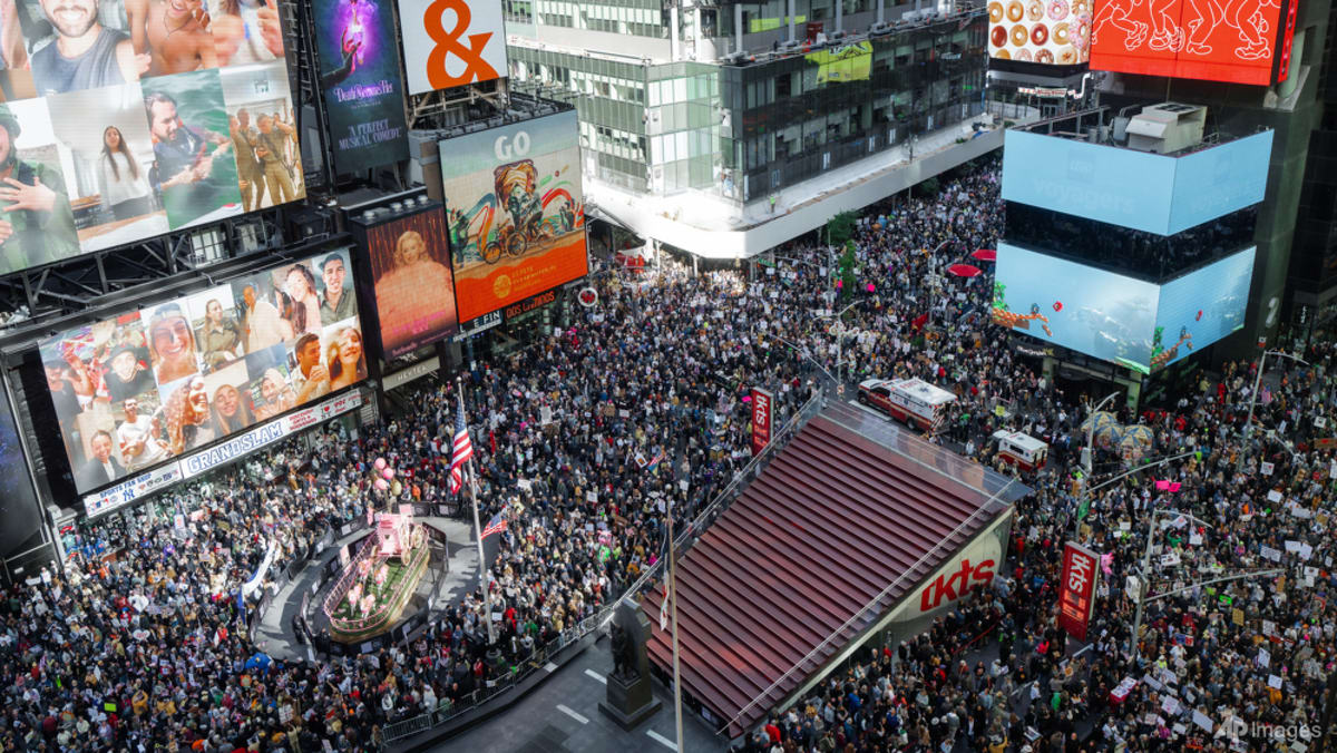 ‘No Kings’ protests draw large crowds in US cities to decry Trump