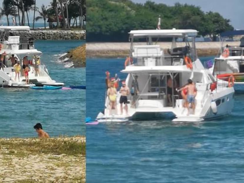 Photos and videos of a gathering on a yacht were shared widely on social media.