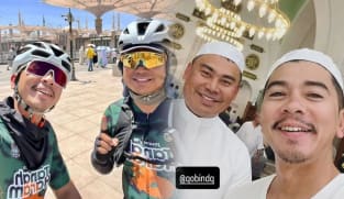 Pelakon Amar Baharin akhiri misi berkayuh; tiba di Masjid Nabawi
