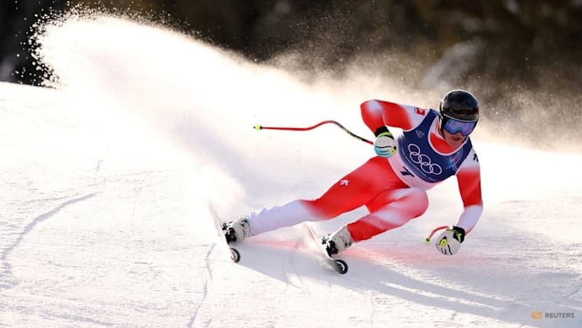 Alpine sking-Swiss golden boy Von Allmen wins super-G to complete hat-trick