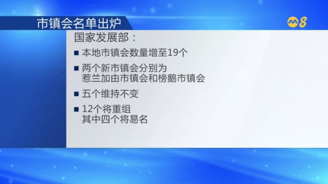 市镇理事会总数增至19个 惹兰加由与榜鹅为新市镇会