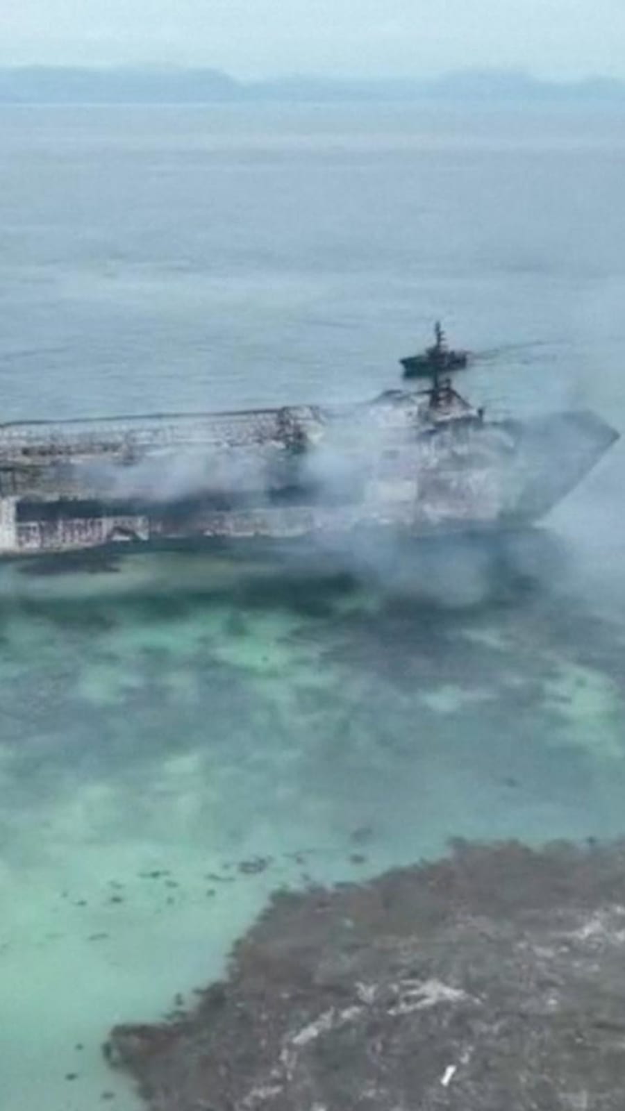Philippine ferry fire kills 5, more than 80 missing