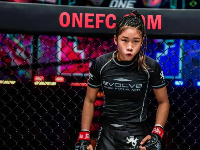 Mixed martial arts fighter Victoria Lee competing at a ONE Championship event.