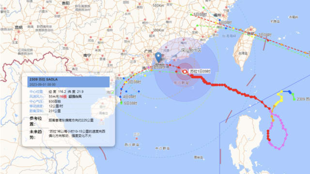 台风苏拉逼近 深圳下午全市停工停运