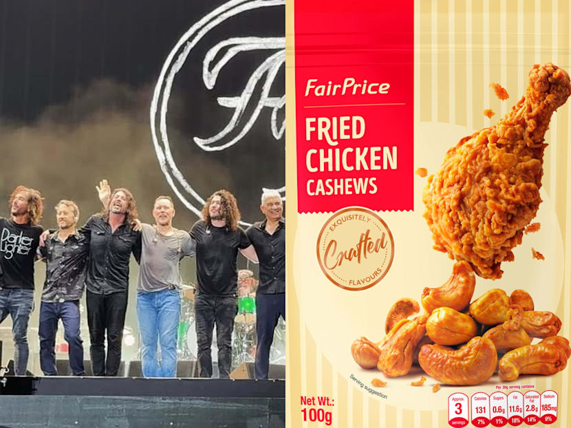 Rock band Foo Fighters revealed their love for FairPrice's fried chicken cashew nuts during F1 concert