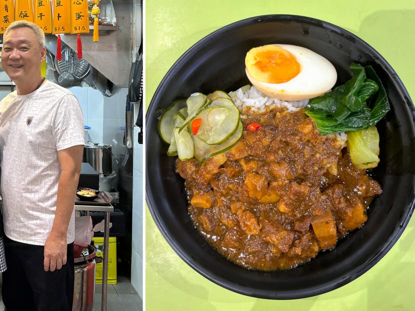 Lu rou fan hawkers sell good-value S$6.30 set and high SES S$11.30 Iberico pork cheek rice 
