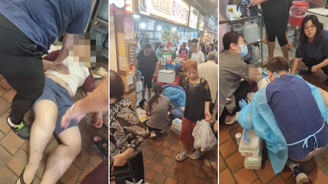 排队买饭时突然晕倒 公众急救男子数分钟后才醒