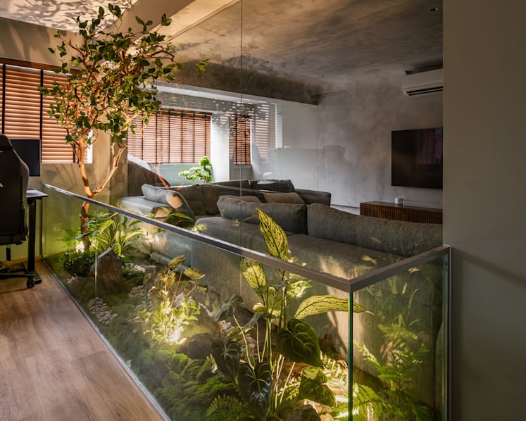 This HDB Executive Apartment Has An Indoor Garden With A Tree In The Middle Of The Flat After A $150K Renovation