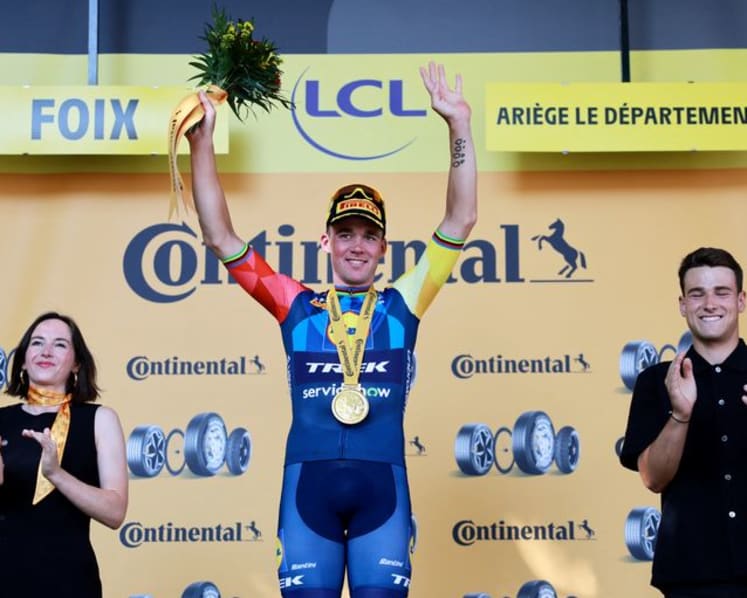 Denmark's Pedersen wins Tour stage four, Norway's Traeen takes yellow jersey