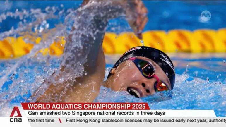 Singapore's Gan Ching Hwee finishes 7th in women's 1,500m freestyle final at world championships 
