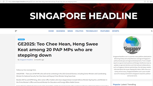 政府屏蔽六个假冒本地新闻网站 疑涉境外势力操纵信息