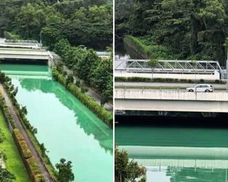 Discoloured water at Yishun canal due to 'wash water contaminated with water-based ink': NEA